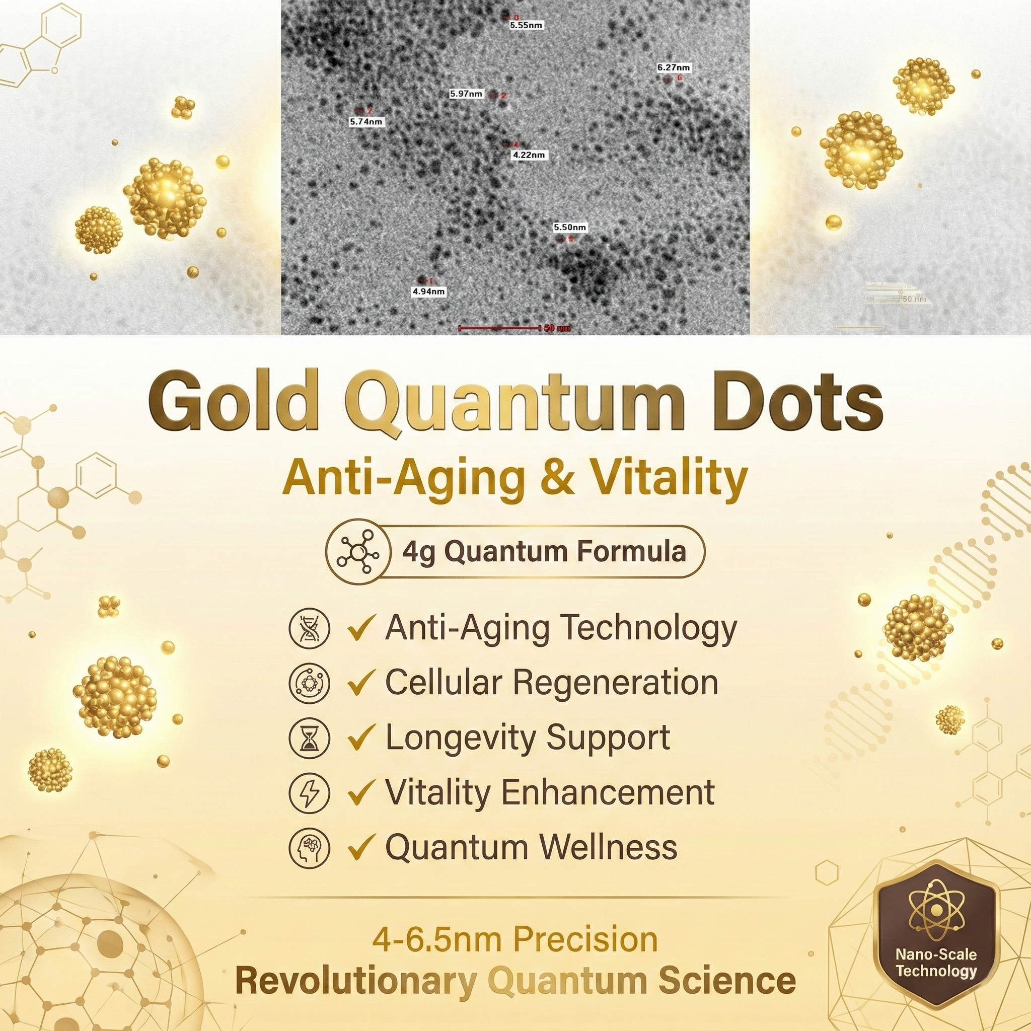 Gold Quantum Dots Mobile Banner